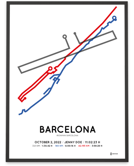 2022 ironman barcelona sportymaps course poster