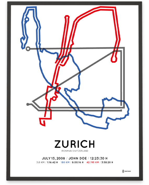 2008 ironman zurich sportymaps poster