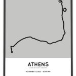 2022 Athens marathon Sportymaps course poster