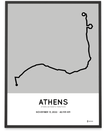 2022 Athens marathon Sportymaps course poster