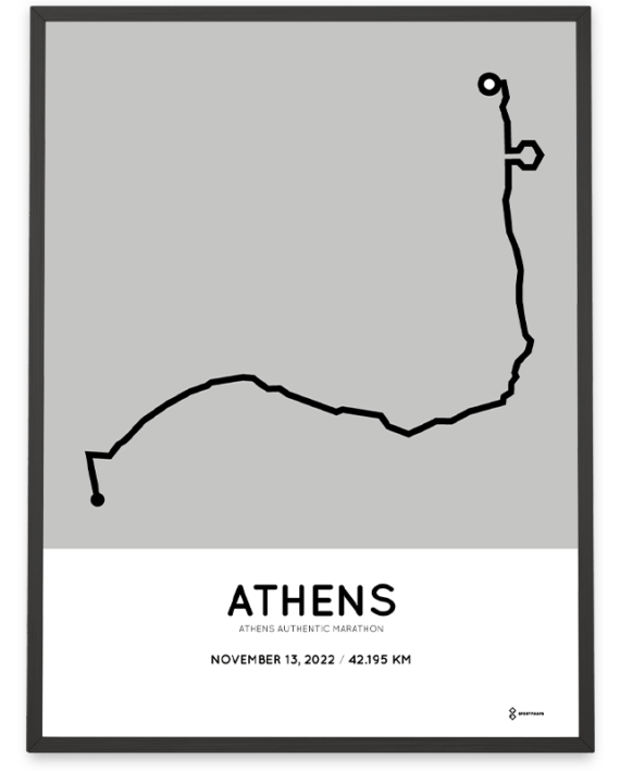 2022 Athens marathon Sportymaps course poster
