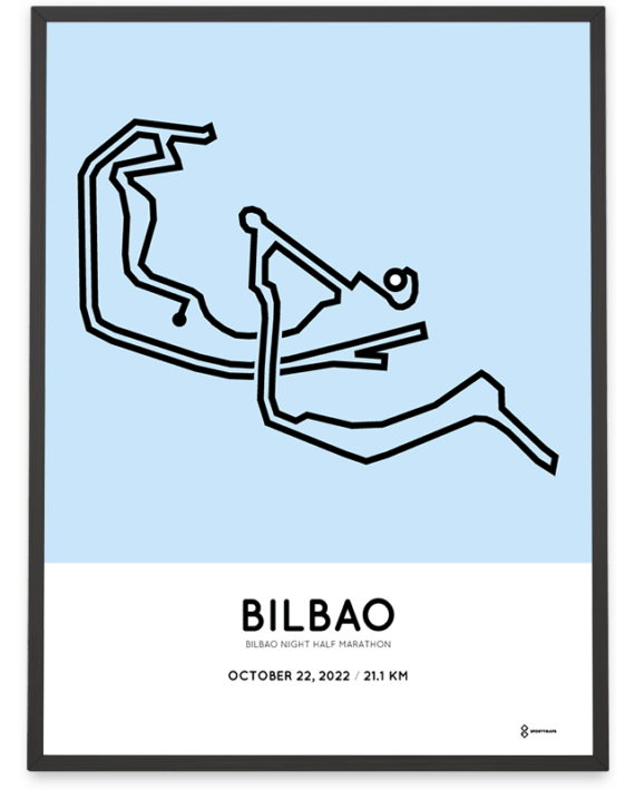 2022 Bilbao night half marathon course poster