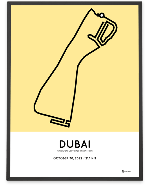 2022 Dubai city half marathon course poster