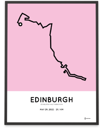 2022 Edinburgh half marathon course poster