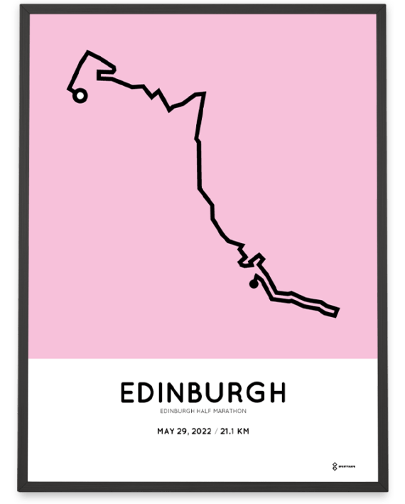 2022 Edinburgh half marathon course poster