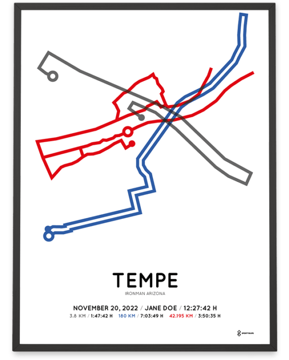 2022 Ironman Arizona Sportymaps course poster