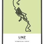 2022 Linz Donau marathon course poster