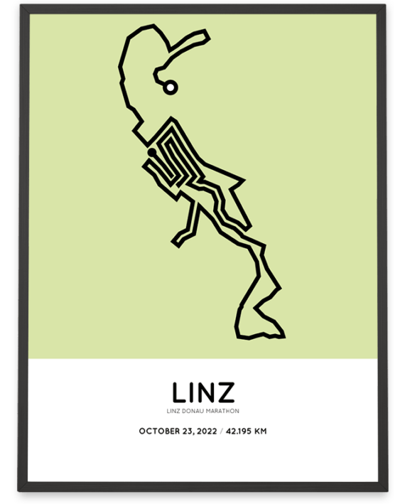 2022 Linz Donau marathon course poster