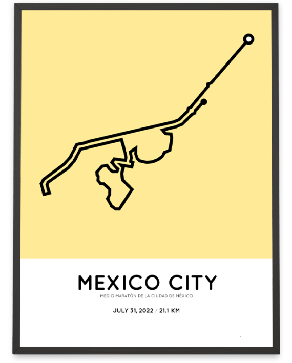 2022 Mexico City half marathon course print