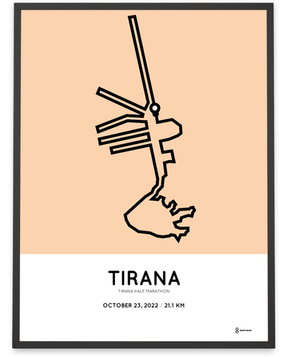 2022 Tirana half marathon course poster