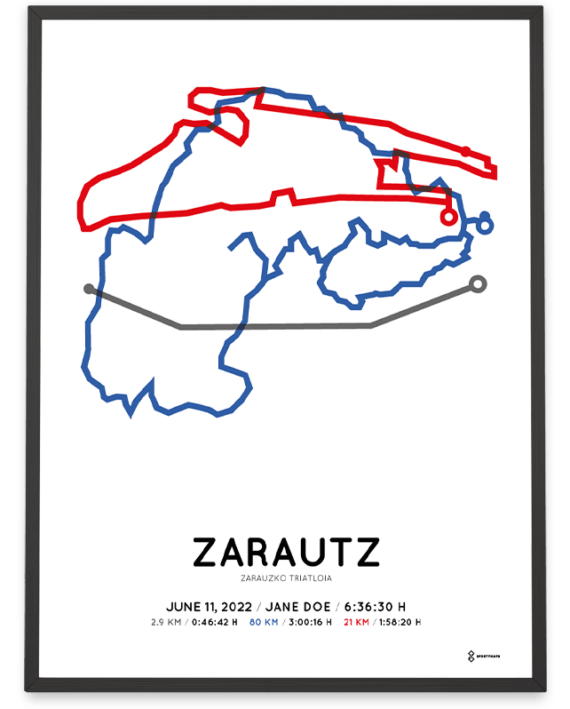 2022 Zarautz triathlon course poster
