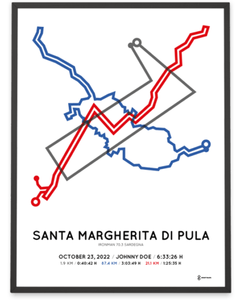 2022 ironman 70.3 sardegna coursemap print