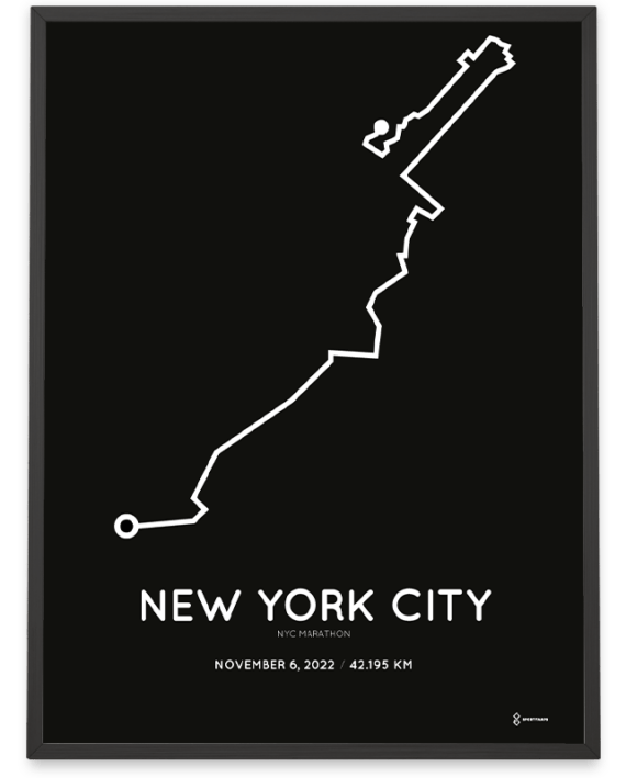 2022 New York City marathon course poster