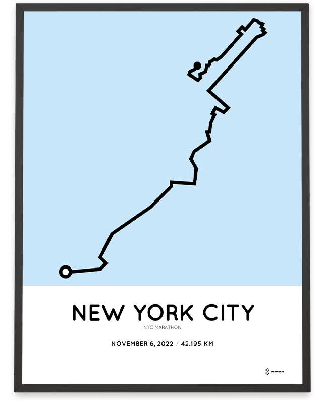 2022 New York marathon sportymaps print
