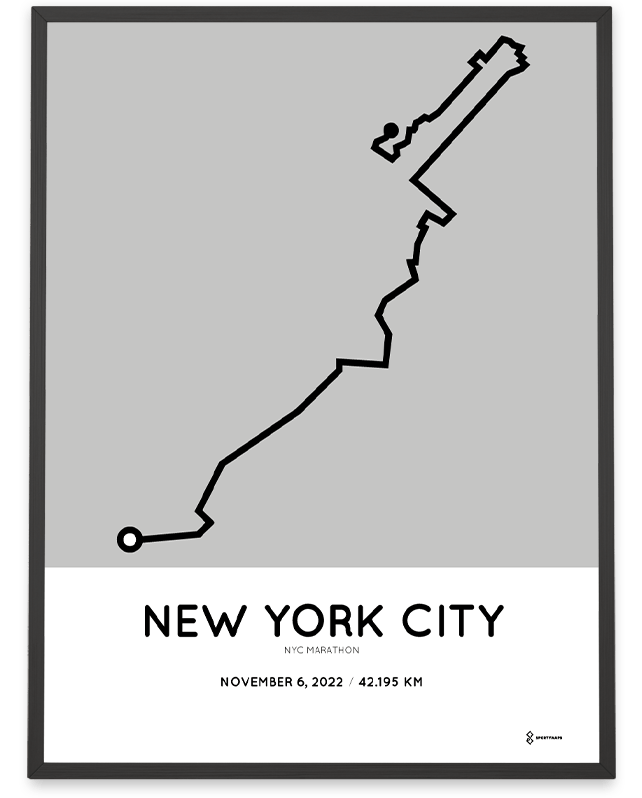 2022 nyc marathon route poster