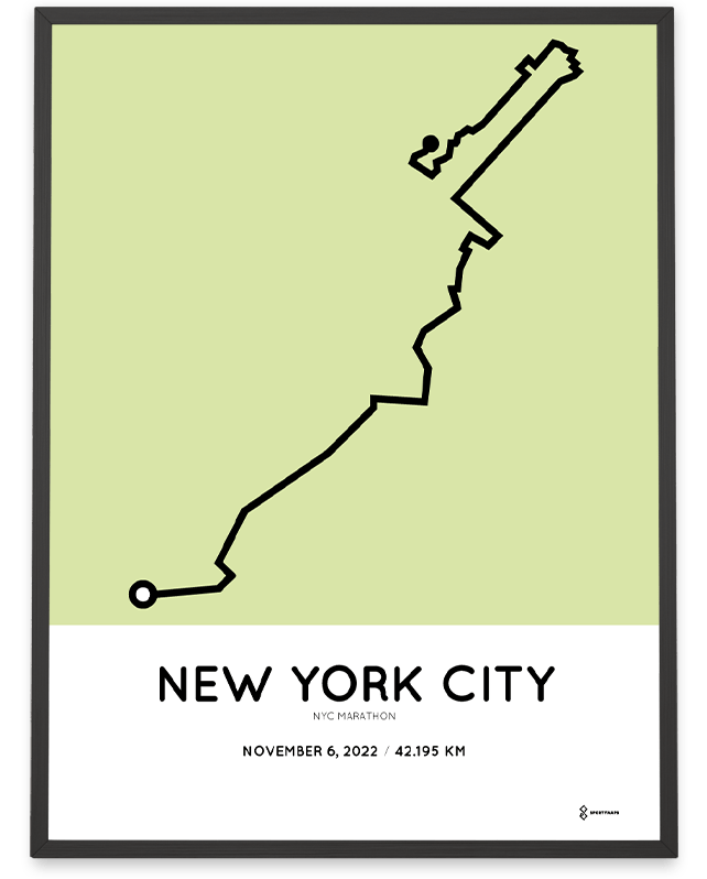 2022 nyc marathon routemap print