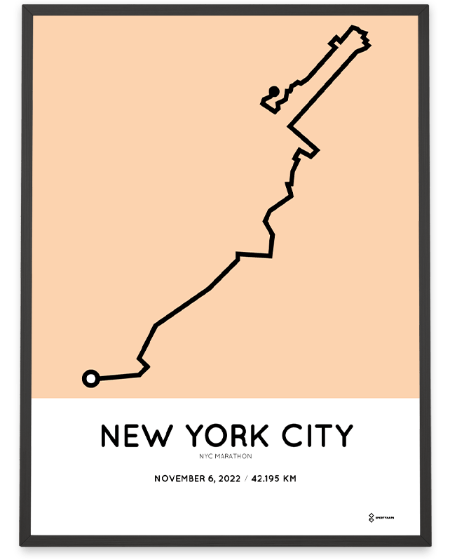 2022 New York City marathon strecke poster