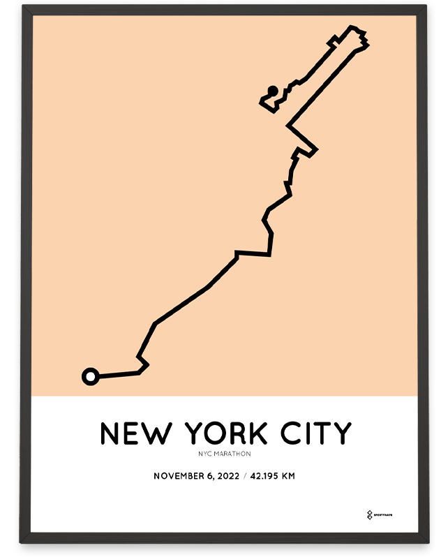 2022 New York City marathon strecke poster 2022 New York City marathon strecke poster