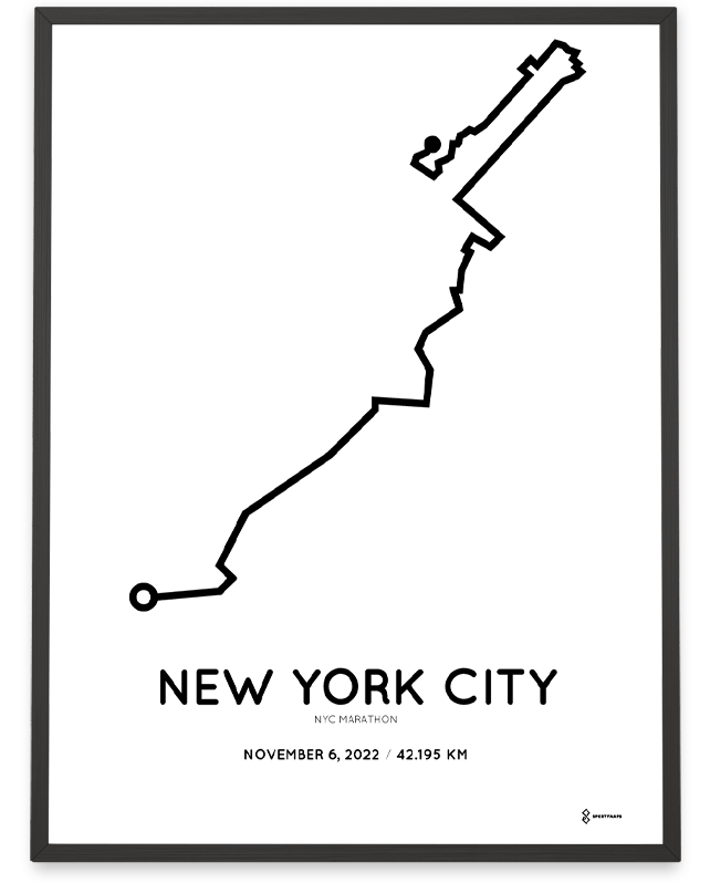 2022 nyc marathon routemap poster