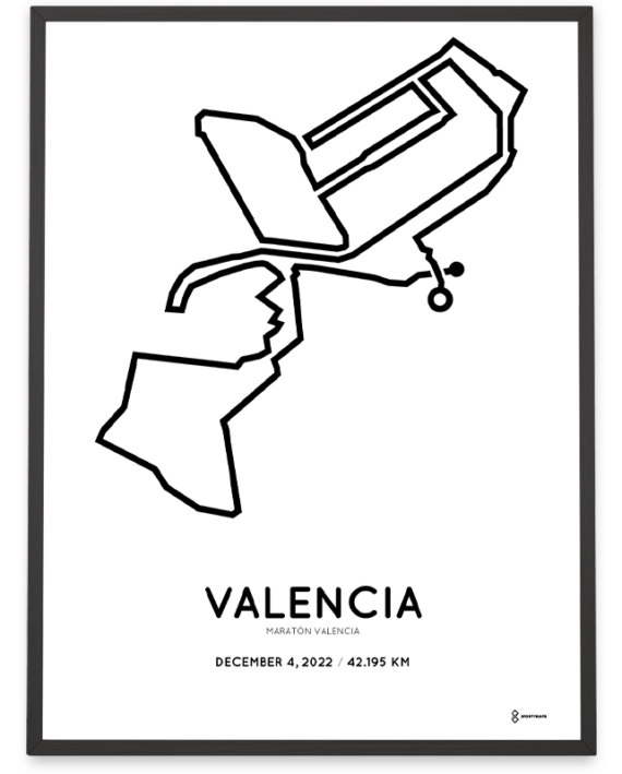2022 valencia marathon sportymaps course poster