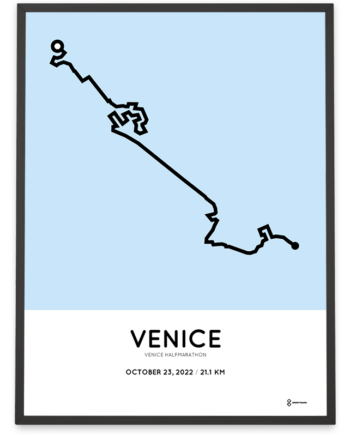 2022 venice halfmarathon sportymaps course print