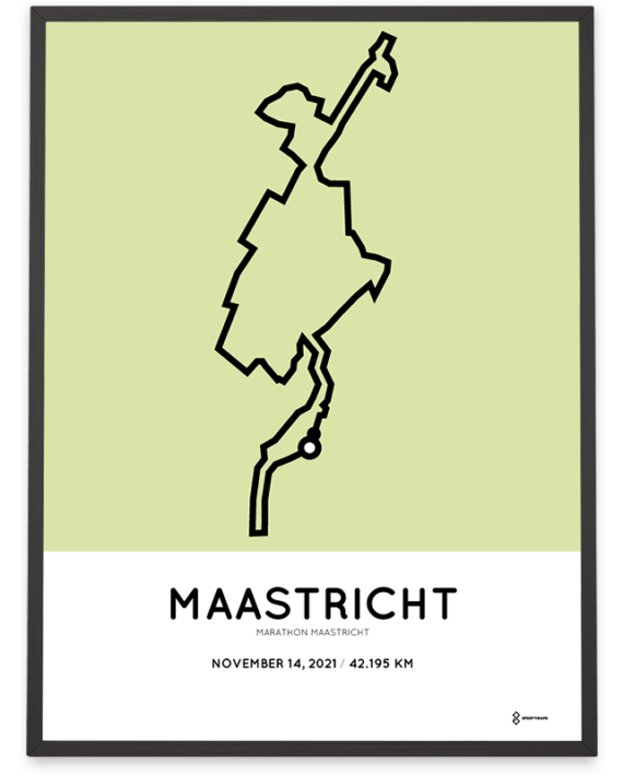 2021 Maastricht marathon Sportymaps course poster