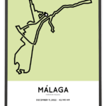 2022 Malaga marathon route poster Sportymaps