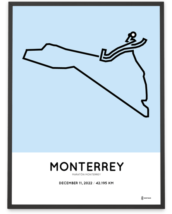 2022 Monterrey marathon sportymaps course poster