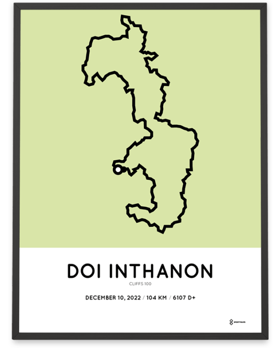 2022 Inthanon cliffs 100 coursemap print
