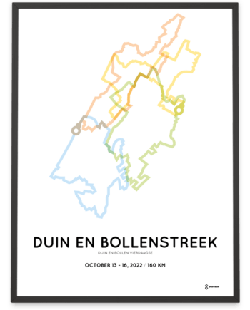 2022 duin en bollen vierdaagse 160km parcours poster