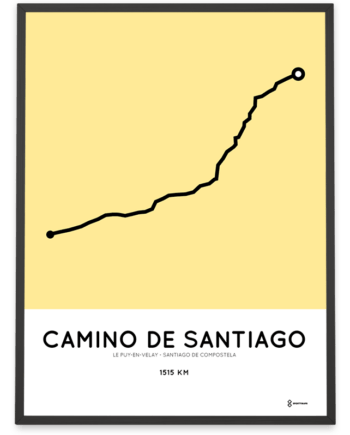Camino de santiago (le puy-en-velay) routemap poster