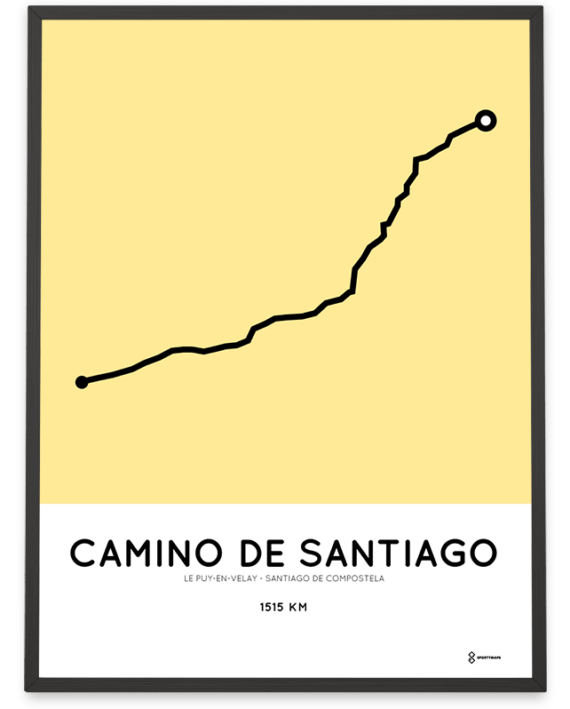 Camino de santiago (le puy-en-velay) routemap poster