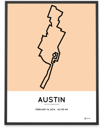 2014 Austin marathon coursemap poster