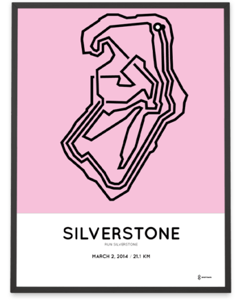 2014 Silverstone Run half marathon course poster