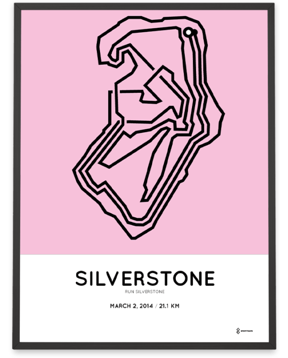 2014 Silverstone Run half marathon course poster
