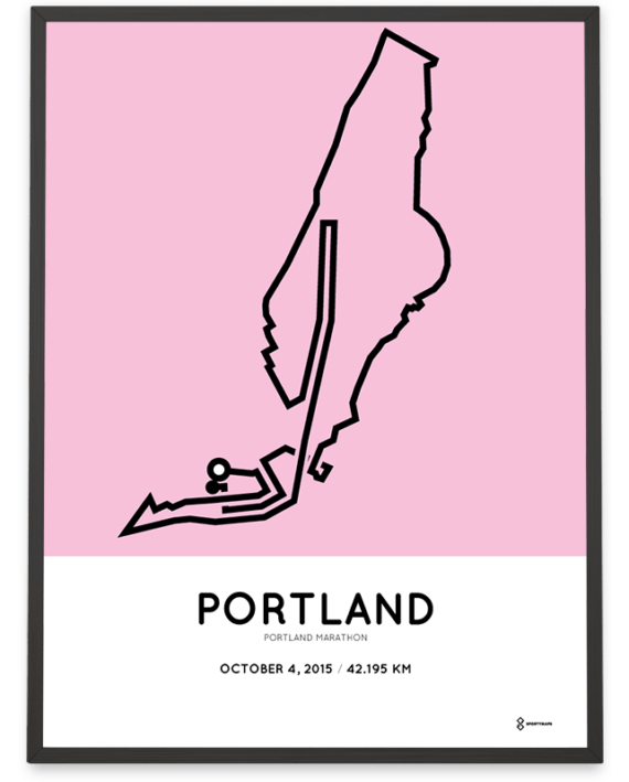 2015 Portland marathon Sportymaps course poster