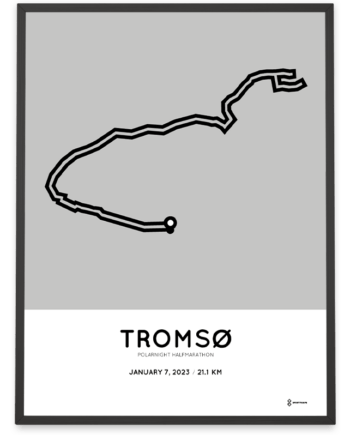 2023 Tromso PolarNight halfmarathon course poster