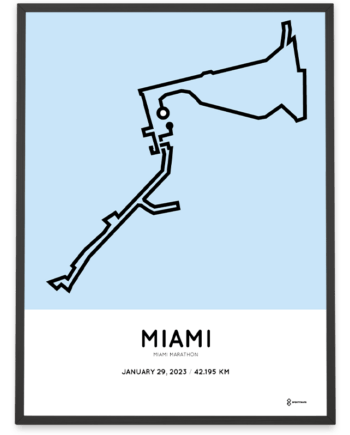 2023 miami marathon Sportymaps course poster