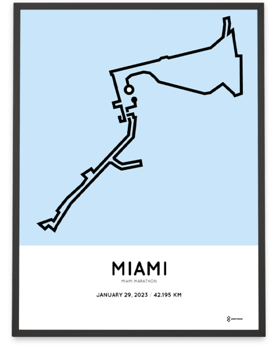 2023 miami marathon Sportymaps course poster