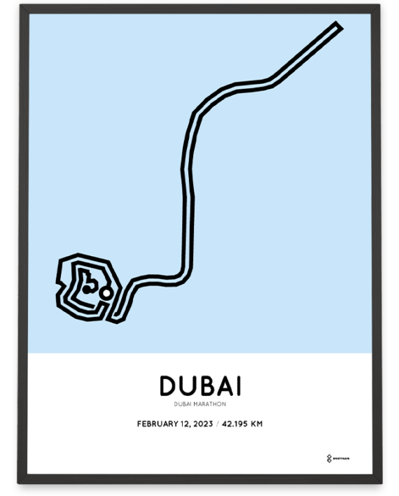 2023 Dubai marathon routemap print