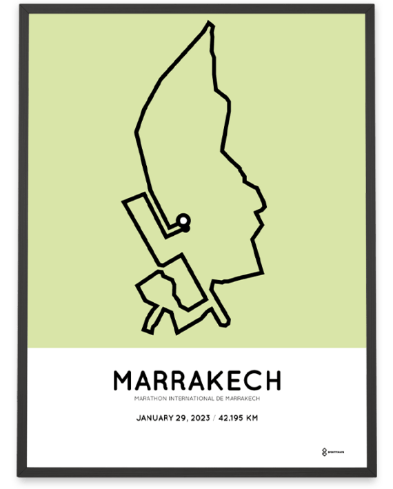 2023 marrakech marathon sportymaps poster