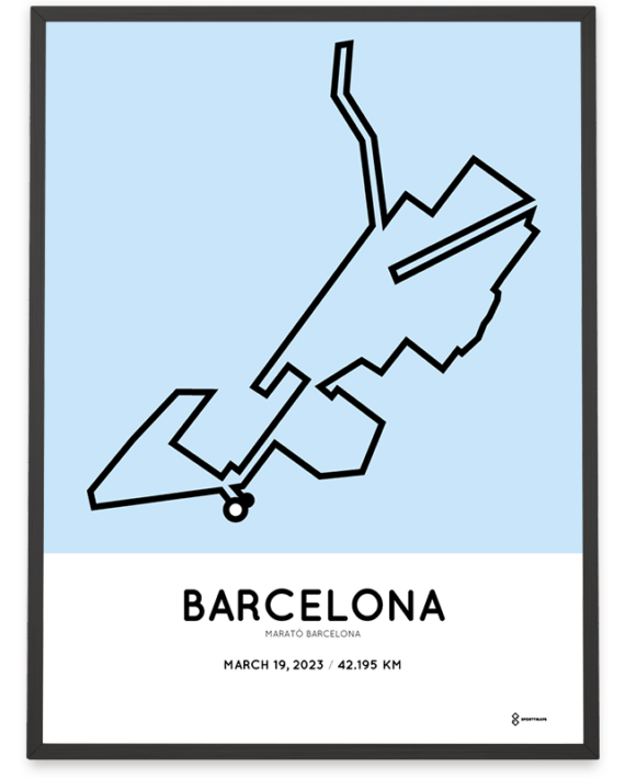 2023 barcelona marathon Sportymaps course poster