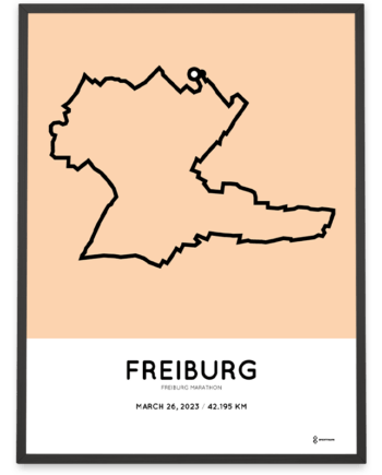 2023 freiburg marathon Sportymaps Strecke poster