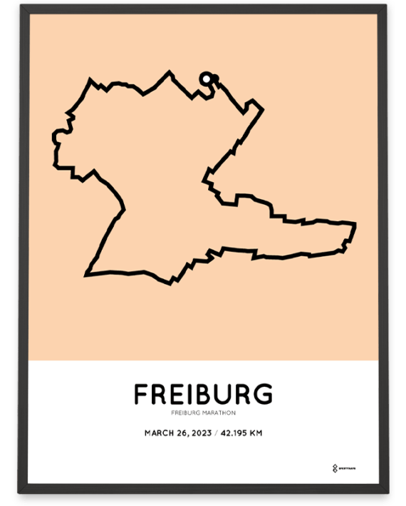 2023 freiburg marathon Sportymaps Strecke poster
