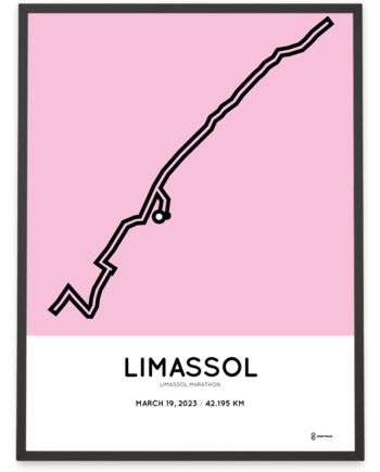 2023 limassol marathon coursemap poster