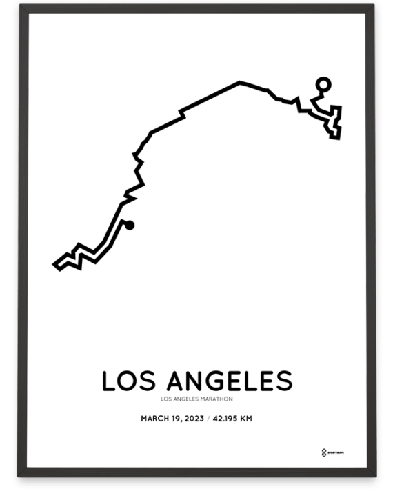 2023 los angeles marathon Sportymaps course poster