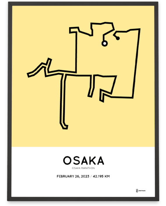 2023 osaka marathon sportymaps course poster