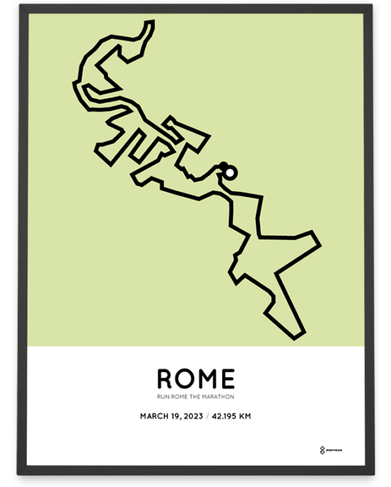2023 run rome the marathon route print