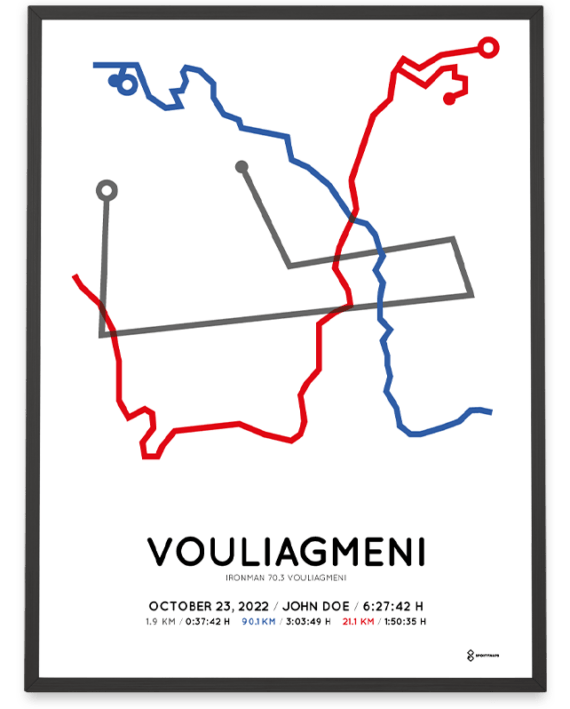 2022 ironman 70.3 vouliagmeni sportymaps course print