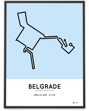 2023 Belgrade half marathon Sportymaps course poster